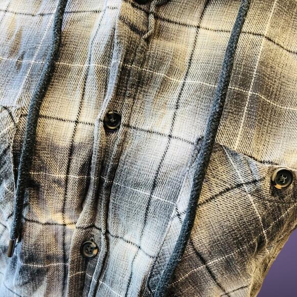 Valor Collective Shirt Men's Large Hooded Plaid Button Down Western Farm Outdoor - Picture 4 of 5